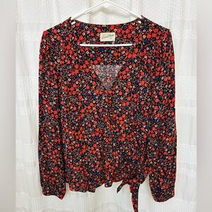 Universal Thread Floral Wrap Blouse
